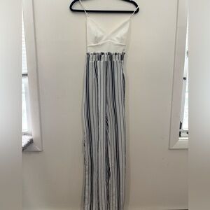 Privy Black and White Striped Jumpsuit